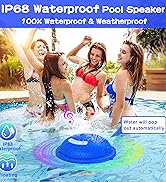 KingSom Bluetooth Pool Speaker,Floating Pool Speaker with Colorful Lights,Hot Tub Speaker IP68 Wa...