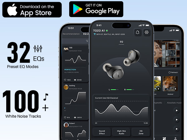 TOZO App with Custom EQ Presets