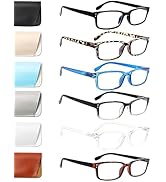 Kerecsen 6-Pack Reading Glasses Blue Light Blocking,Spring Hinge Readers for Men Women,Computer E...