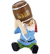 Gnometastic Mini Gnomes - Beer Drinking Gnome, 4 inch - Drunk Garden Gnome Statue for Fairy Garde...