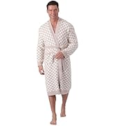 bearberry Cozy Robe Lightweight Soft Plush Robe Hoodless Sleepwear Nightgown with Pockets for Men