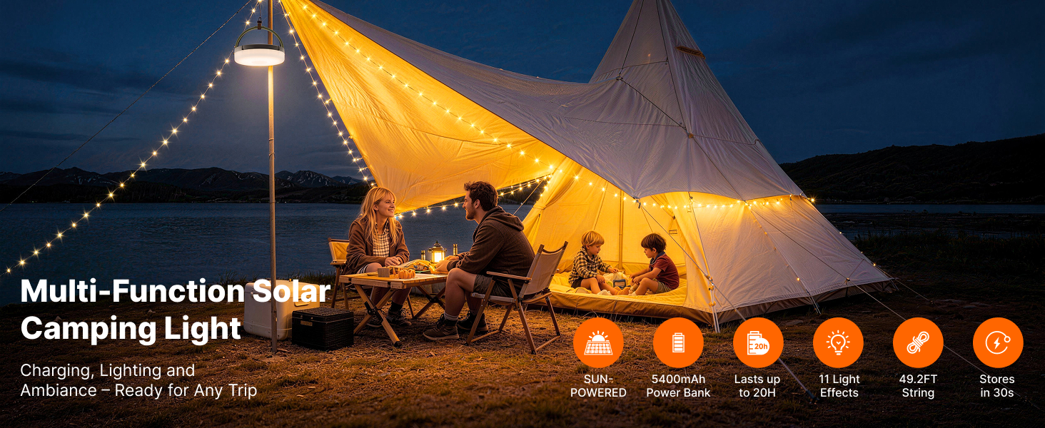 Solar Camping String Lights