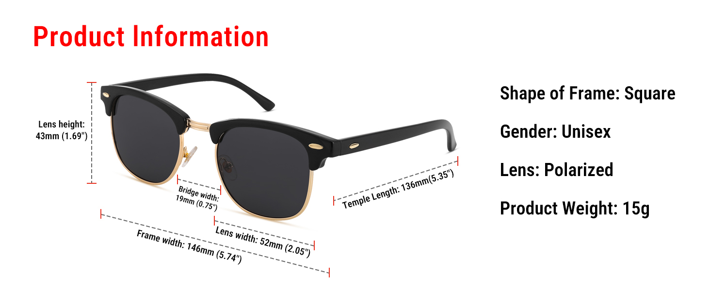 Pro Acme Semi-Rimless Polarized Sunglasses