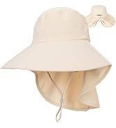 Sun Hats Women UV Protection with Neck Flap Wide-Brim Ponytail Hole Quick-Dry Breathable Hiking F...