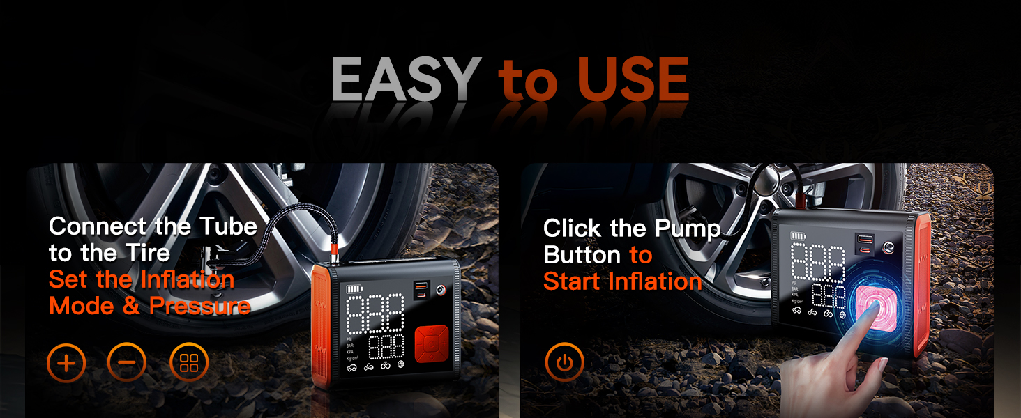 portable air pump for car tires