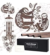LIRAVENO Wind Chimes for Outside - Sloth Gifts for Women Mom Grandma Metal Windchime with Greetin...