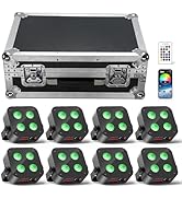 Mini Rechargeable Par Lights with Charging Case, 4 * 18W RGBWA UV 6 in 1 Battery Powered Upights,...