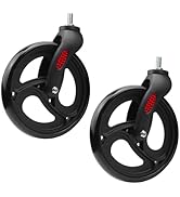 Wealrti 2 Pcs 8 Inch Black Front Wheels Replacement with Front Fork Drive Solid Wheelchair Front ...