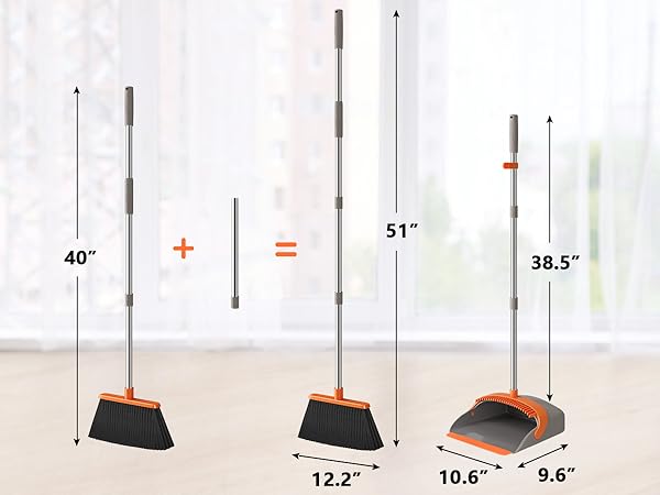Broom and Dustpan Set New Orange