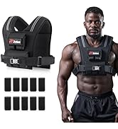 ZELUS Weighted Vest Men, 23/36/45 lb. Weight Vest with 10/16/20 Adjustable Iron Weights for Muscl...