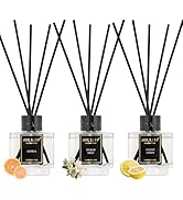 Airkeep Reed Diffuser Set of 3 for Bathroom Air Fresheners, Oil Diffuser Sticks | Citrus, Ocean M...
