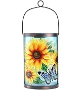 Hanging Solar Lantern Outdoor Waterproof LED Solar Lights Sunflower Decorative Solar Lanterns Tab...