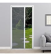 MaKefeile Retractable Screen Doors Sliding Aluminum Screens Door for Bedroom Patio Kitchen, White...