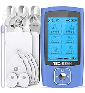 TEC.BEAN 24 Modes TENS Unit Muscle Stimulator, Rechargeable TENS Machine with 8 Electrode Pads (A...