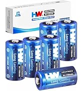 HW CR123A 3V Lithium Battery, [6-Pack] 1700mAh High Capacity 123 Batteries, 3 Volt CR17345 for Fi...