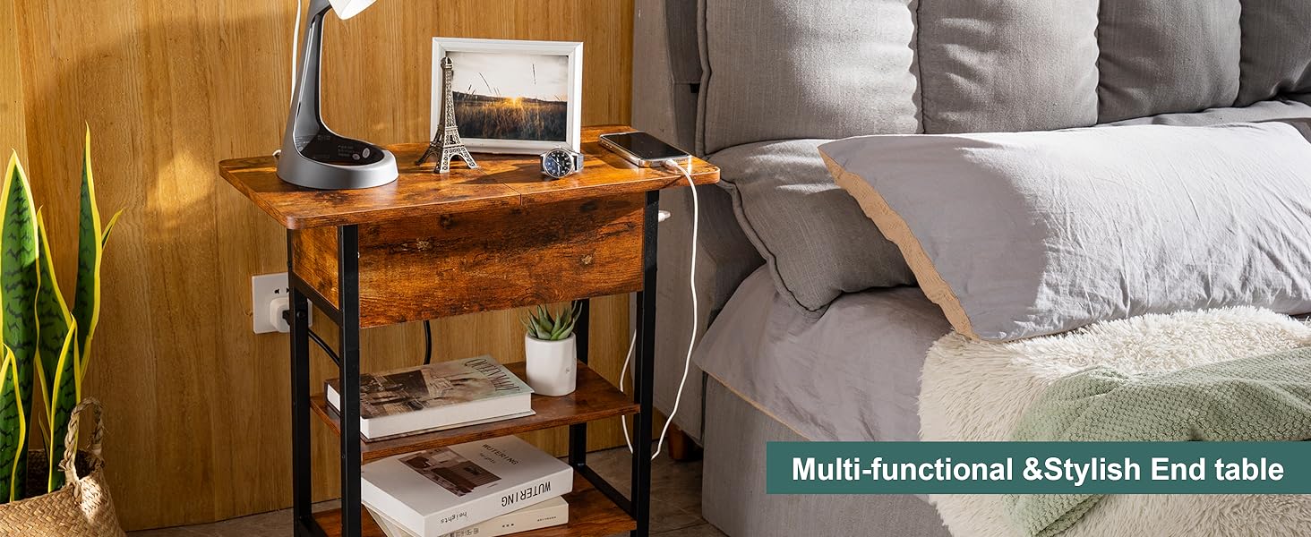 Side Table with charging station