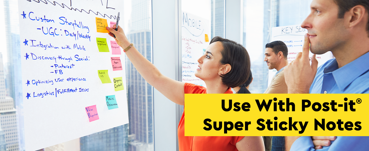 Use with Post-it Super sticky notes