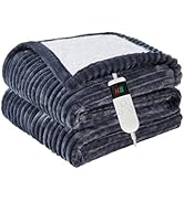 Qieryun Heated Blanket Electric Throw, Soft Flannel Heating Blanket with 8 Hours Auto Off 10 Fast...