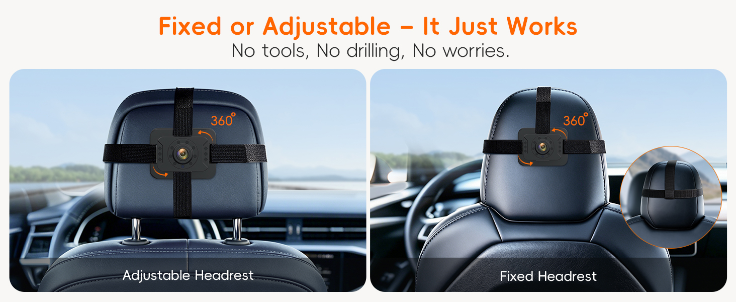 baby car camera for fixed headrest
