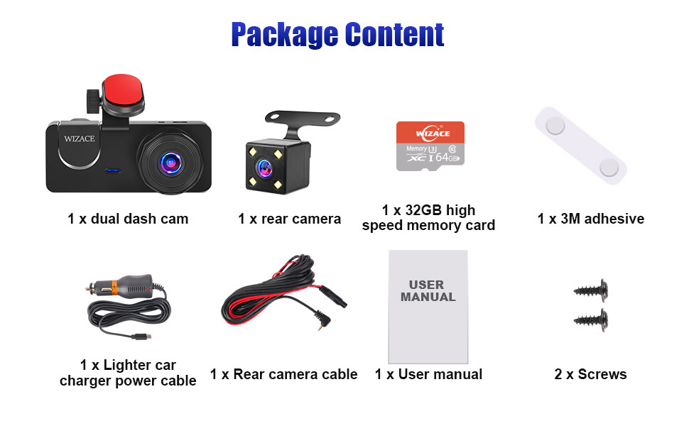 3 Channel Dash Cam 64G -6