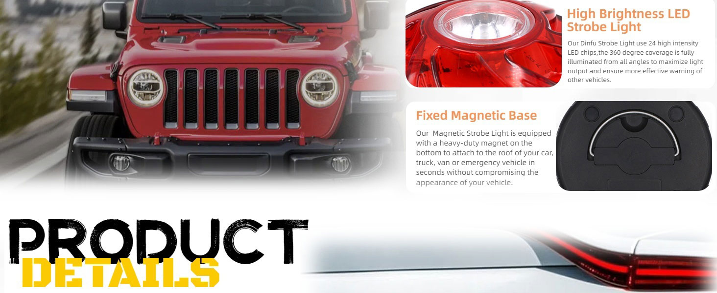 Emergency Flare Alert LED Flare Beacon Auto Roadside Safety Warning Signal Caution Light