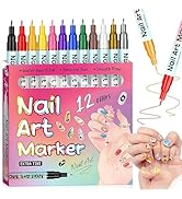 12 Colors Magiart Waterproof Nail Art Pen, Nail Art Pens Set,Waterproof Nail Art Pen, Nail Art Ma...