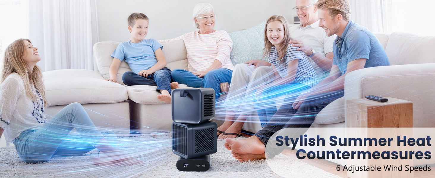 Nauttxon Dual-Head Desk Fan - Rechargeable Desktop Fan for Bedroom Office Home Desk Outdoor