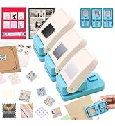 BAOFALI 3Pcs/Set 2 Stamp Puncher 1X0.8inch &amp; 1inch Square Punch Set, Scalloped Rectangle Lever Ac...