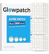 Glowpatch Pimple Patches for Face (504 Counts), Bulk Acne Patch, Zit Stickers 4 Sizes, Hydrocollo...