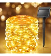 Solar Christmas Lights Outdoor,33Ft 100 LED String Lights with 8 Modes | IP65 Waterproof Solar Fa...