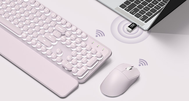 combo connect wirelessly through one USB receiver, plug in and enjoy a clean, clutter-free desk