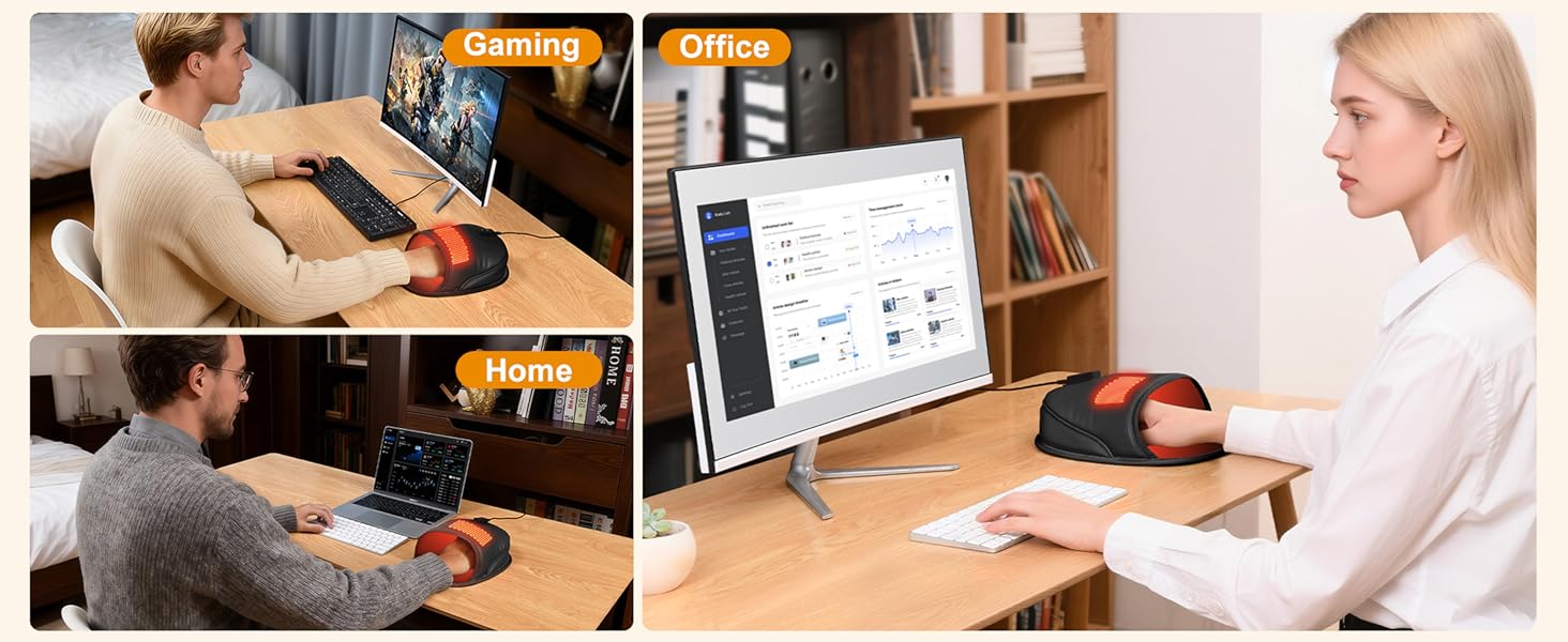 Nauttxon Heated Mouse Pad Hand Warmer - Dual-Sided Heating USB Heated Mouse Pad