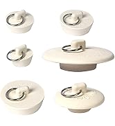 6 Pieces Rubber Sink Stopper, Drain Stopper Bath Tub Stopper with Pull Ring, Kitchen Drain Plug S...