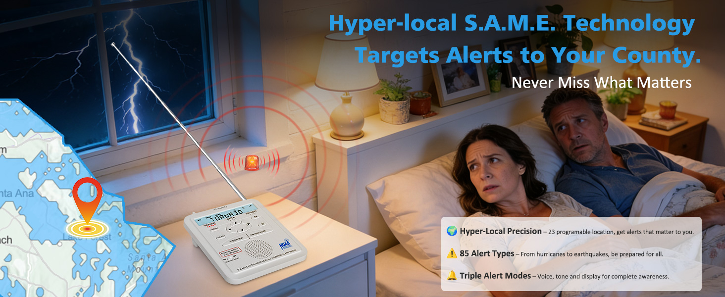 weather radio noaa alert with battery backup