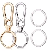 LUCKINEE Metal Keychains Key ring with Carabiner Clip, Spring O Ring for Men Women, Quick Release...