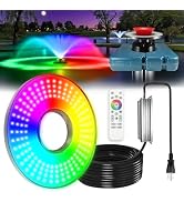 Goldlife Pond Fountain Aerator Lights, F0 200W RGBW 20000LM 160LED Fountain Light with 100FT Powe...