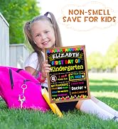 First &amp; Last Day of School Chalkboard with Frame, 11 x 14 Inch Double Sided Back to School Sign f...