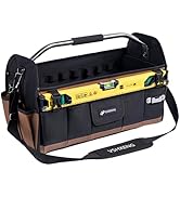 VSHXENG 20 Inch Tool Bag, Foldable 19 Pockets Tool Tote Bags with Tool Organizer with Adjustable ...