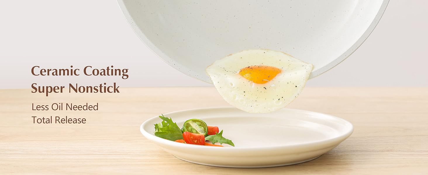 ceramic nonstick frying pan with lid