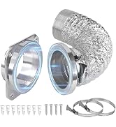Magnetic Dryer Vent Kit, Quick Connect for 4" Dryers, Strong Magnetic Hold, Aerospace Aluminum Bo...