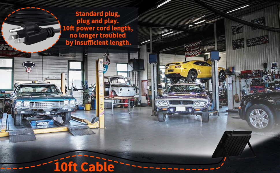 10ft power cord length, no longer troubled by insufficient length