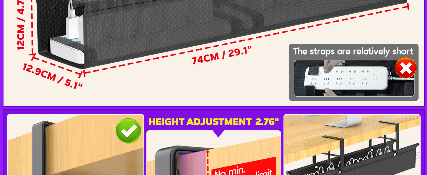 under desk cable tray