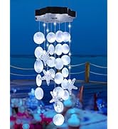 Toodour Solar Wind Chimes for Outside, Shells Light Gifts for Mom Grandma Women Wife Girls, Water...