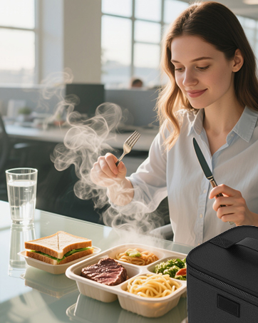 Electric Lunch Box Food Heater - 12V/24V/110V 3-in-1 Portable Oven Car Food Warmer