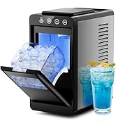 Kismile Ice Makers Countertop,26lbs in 24Hrs, Portable Ice Maker Machine with Self-Cleaning Funct...