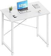 OLIXIS Small Computer Desk for Home Office, 32 Inch White Writing Desk for Small Spaces, Study Ta...