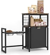 Sungaryard Elevated Dog Bowls Dog Toy Basket Pet Feeding Station, Adjustable Dog Raised Bowl Stan...