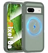Magnetic Case for Google Pixel 8a, [Compatible with Magsafe] [Glass Screen Protector] [Dual Layer...