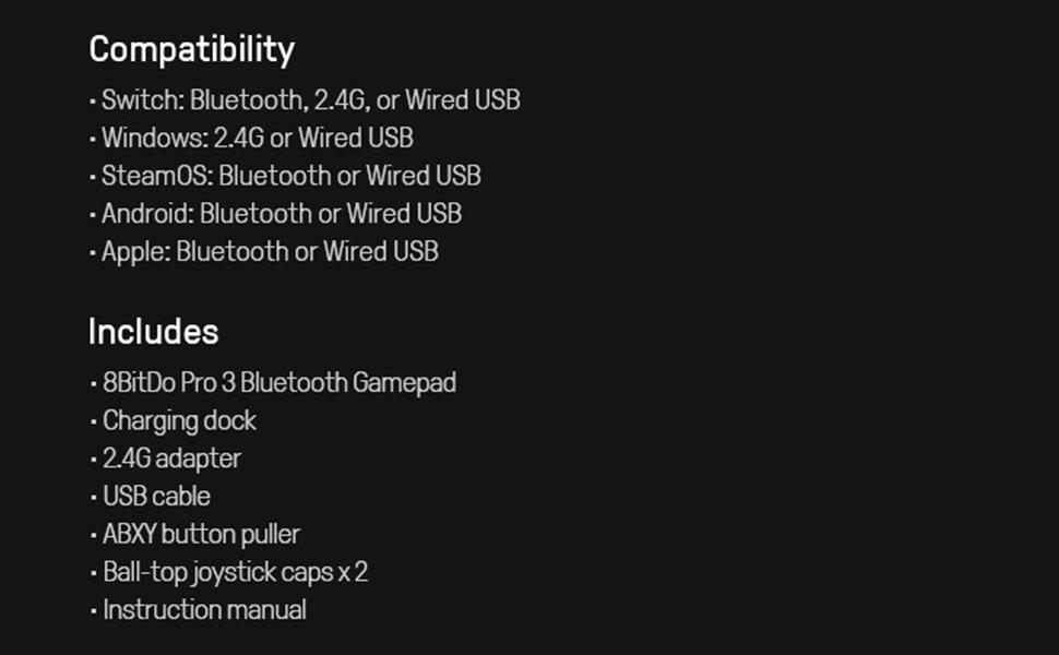 8BitDo Pro 3 Bluetooth Controller for Switch/Switch2,Windows,Apple,SteamOS,Android, TMR Joysticks
