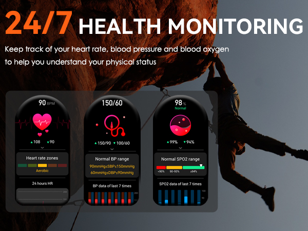 Military Smart Watches for Men Rugged Smart Watch Fitness Tracker with Heart Rate Sleep Monitor